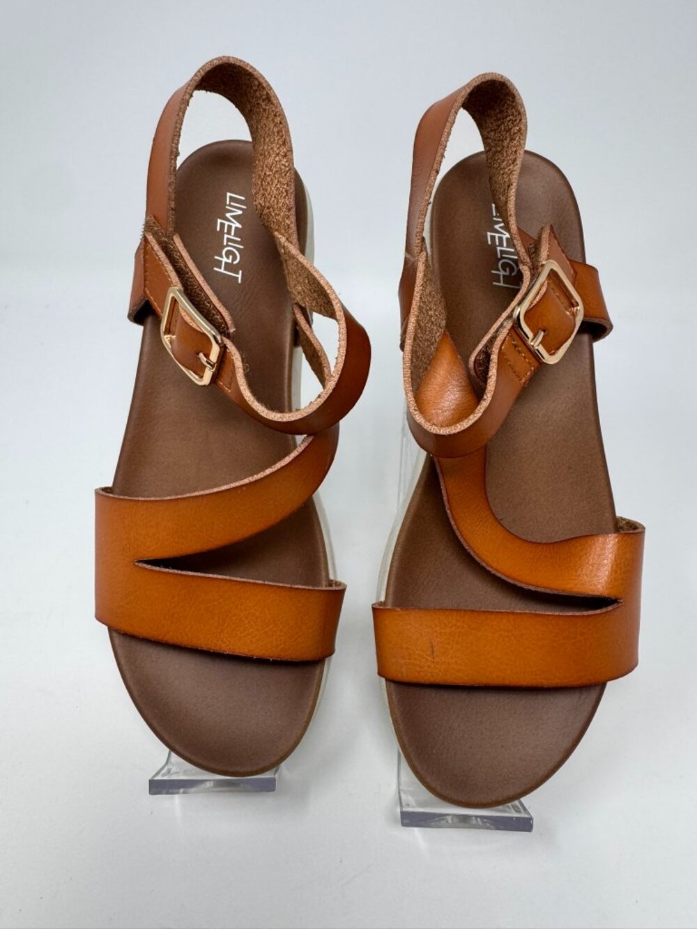 LIMELIGHT GIRLS BROWN STRAPPY SANDALS SIZE 3 (BIG GIRLS)